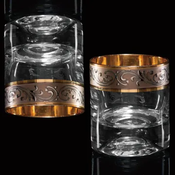 Wholesale Champagne Saucers Round 190ML Gold Rim Whisky Glass