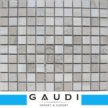 300x300mm Low price china hotel mosaic tiles with mesh back