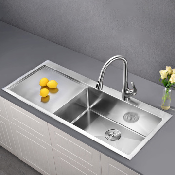 47" Topmount Stainless Steel Kitchen Sink with Drainboand