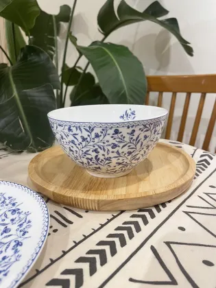 Underglaze colored autumn pear yellow dinner plate