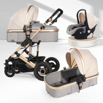 Wholesale Eco-friendly Aluminum Alloy 3-in-1 Luxury Baby Stroller with 360 Rotation
