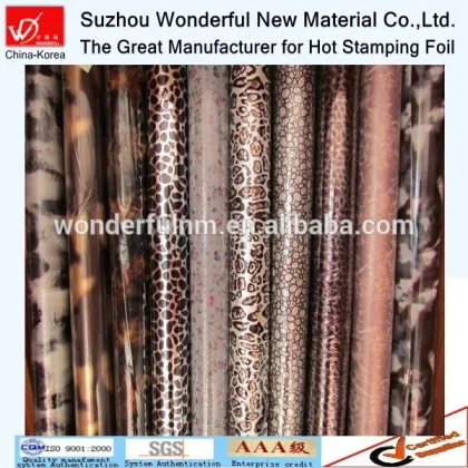 Animal skin color hot stamping foil for clothing