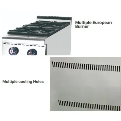 Restaurant Kitchen Equipment Free Standing Gas 2 Burners Stove with Cabinet Stove