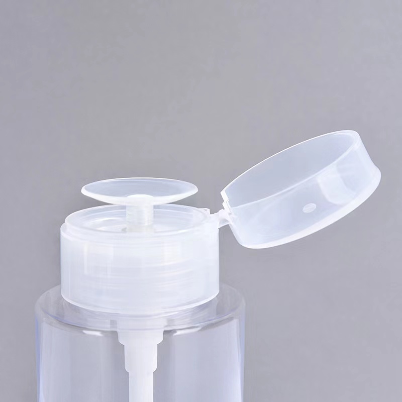 presspump dispenser nagellack makeup remover flaskor