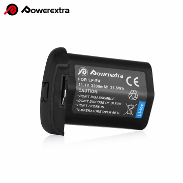 Powerextra 11.1V 3200mAh Lithium Ion LP-E4 Batterie de remplacement pour les caméras canon