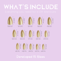 Solid golden color almond luxury false nail kit