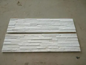 White Quartz Water Flow Natural Stacked Stone Panel
