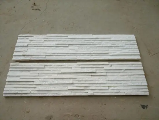White Quartz Water Flow Natural Stacked Stone Panel