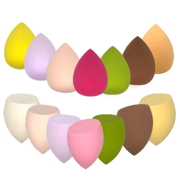 Multi-Color Cut Brush Liquid Foundation with Soft Sponge Facial Blender Puff