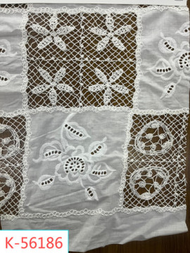 Voile Cotton Lace Embroidery Fabric Design