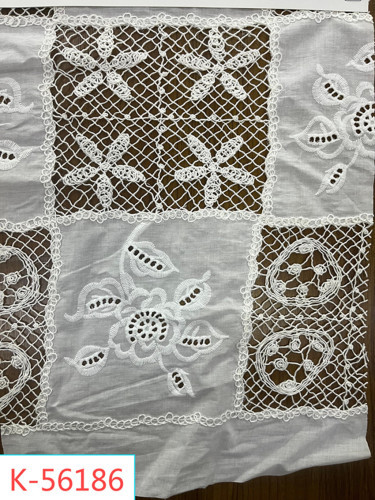 Voile Cotton Lace Embroidery Fabric Design