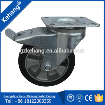 5"/6"/8" Aluminum elastic Rubber caster wheel,160mm trolley caster,total lock castor,alloy wheels