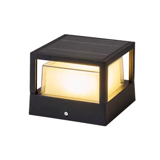 Modern Outdoor Solar Pillar Lamp - Rectangular 3000K/4000K Low-Priced Post Light for Main Gate