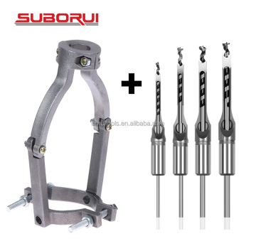 SUBORUI High Carbon Steel Wood Drill Bit Set with Adapter and Bracket for Hand Drill & Drill Press