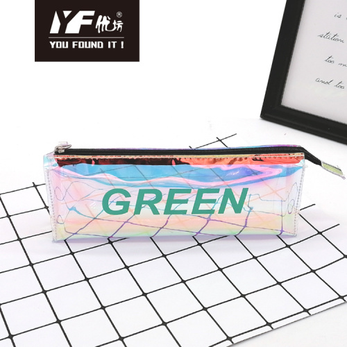 Pencil Kit Bag Custom colorful semitransparent laser plastic pencil case Factory