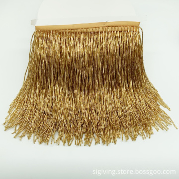 Handcrafted 14cm Crystal Glass Beaded Fringe Tassel Trim for Dance Decorations