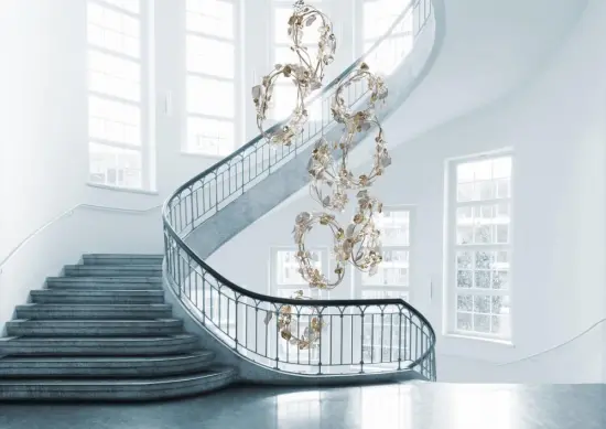 Colored flower glass chandelier lighting style