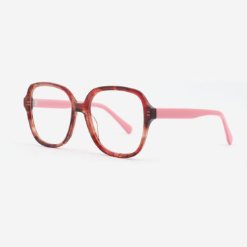 Bevelling Square Acetate Unisex Optical Frames