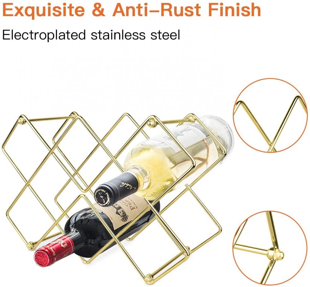 10 Bottles Metal wire Countertop Wine Holder