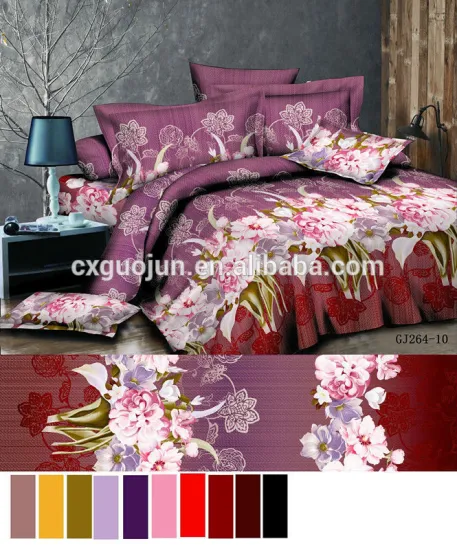soft dark 480cm design 3d (disperse) printing 100% polyester twill fabric for bedsheets
