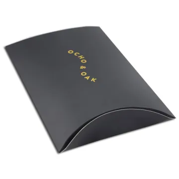 Black Paper Custom Print Logo Pillow Box