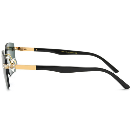 China Rimless Square Buffalo Horn Sunglasses Factory