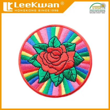flower iron on patches, applique rose, applique flower, iron on applique flower embroidered patch