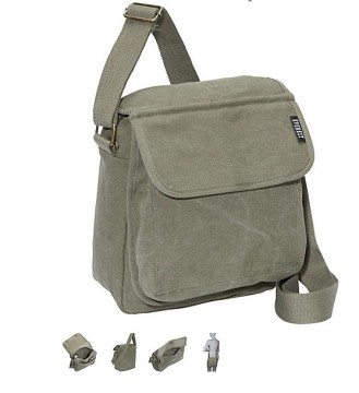 Fashion Leather Laptop Canvas Men's Messenger Bag