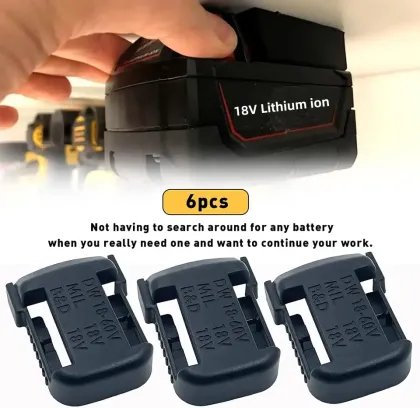 Multifunctional Battery Rack for Dewalt 18-20V and Black & Decker Batteries - Wall Mounts Holder