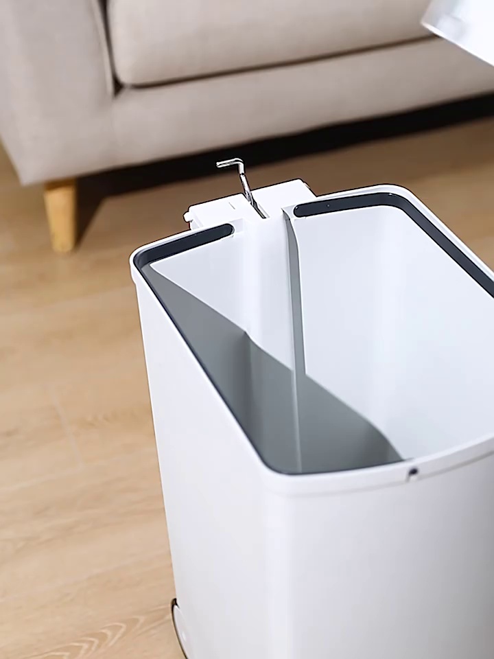 Large Plastic Trash Can for Bedroom Living Room with Foot Pedal