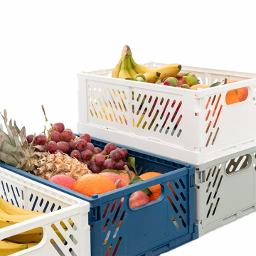 Foldable Plastic Baskets for Fruits and Vegetables Storage