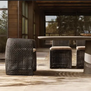 Factory Direct Outdoor PE Wicker Dining Chairs with Arms and Soft Cushions - Luxury Modern Patio Furniture Set