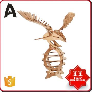 Latest style factory supply diy 3d wooden puzzle squirrel model