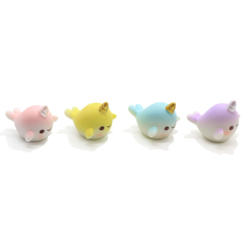 Kawaii Narwhal Dolphin Cartoon 3D Resin Miniature Art Supply Fai da te Craft Scrapbooking