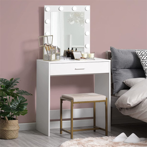 Drawers Makeup Vanity Table with Lighted Mirror