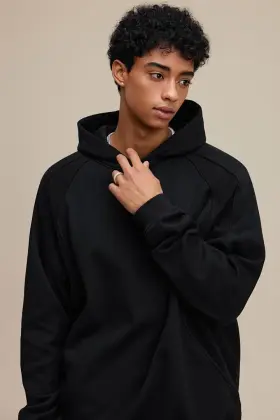 black oversized mens hoodie
