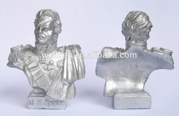 metal famous people figures,pewter bust figurine
