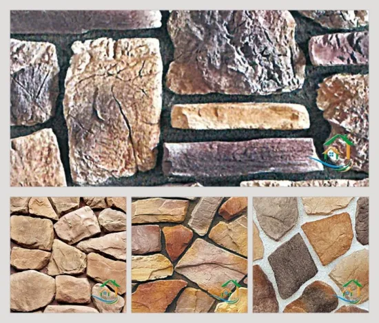 Faux rock field stone wall