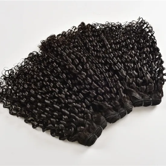 Pixie Curly Virgin Human Hair Bundles with Closure 10A Grade Weave Hair Extensions Double Weft Brazilian Unprocessed Remy Hair