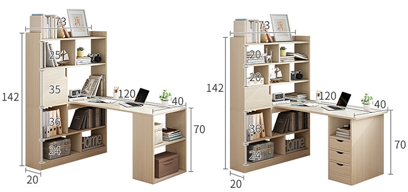 Modern Wood Corner Workstation for Small Space