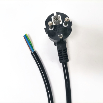 3 Pin AC Euro Power Cord - Stripped Plug to Open Ended Cable for Electric Blanket or Hair Straightener