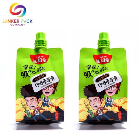 liquid packaging plastic bag with spout
