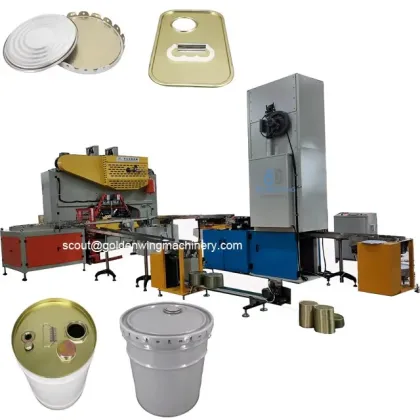 Automatic round ends paint pail covers production line