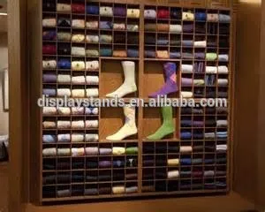 socks branded customized wooden showcase footwear store
