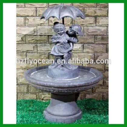FO-1202 Boy and girl fountain with umbrella