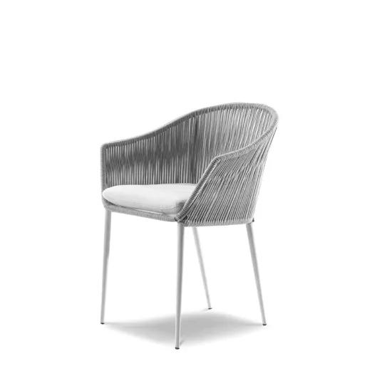 Modern Outdoor Garden Hotel Restaurant Stackable Dining Rope Chair