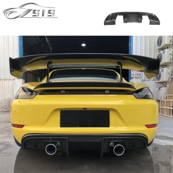 718 Rear Lip Fit for POR 718 (2016-2019) GT4 Style DRY Carbon Fiber Rear Diffuser