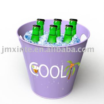 galvanized round ice bucket