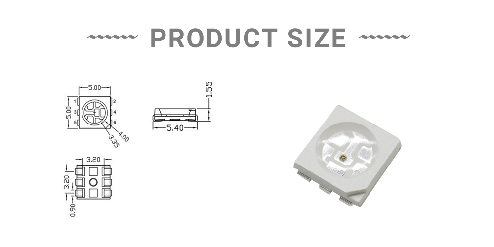 size of 780nm LED 0.2w