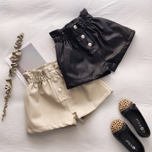 Autumn Fashionable Girls Leather Shorts